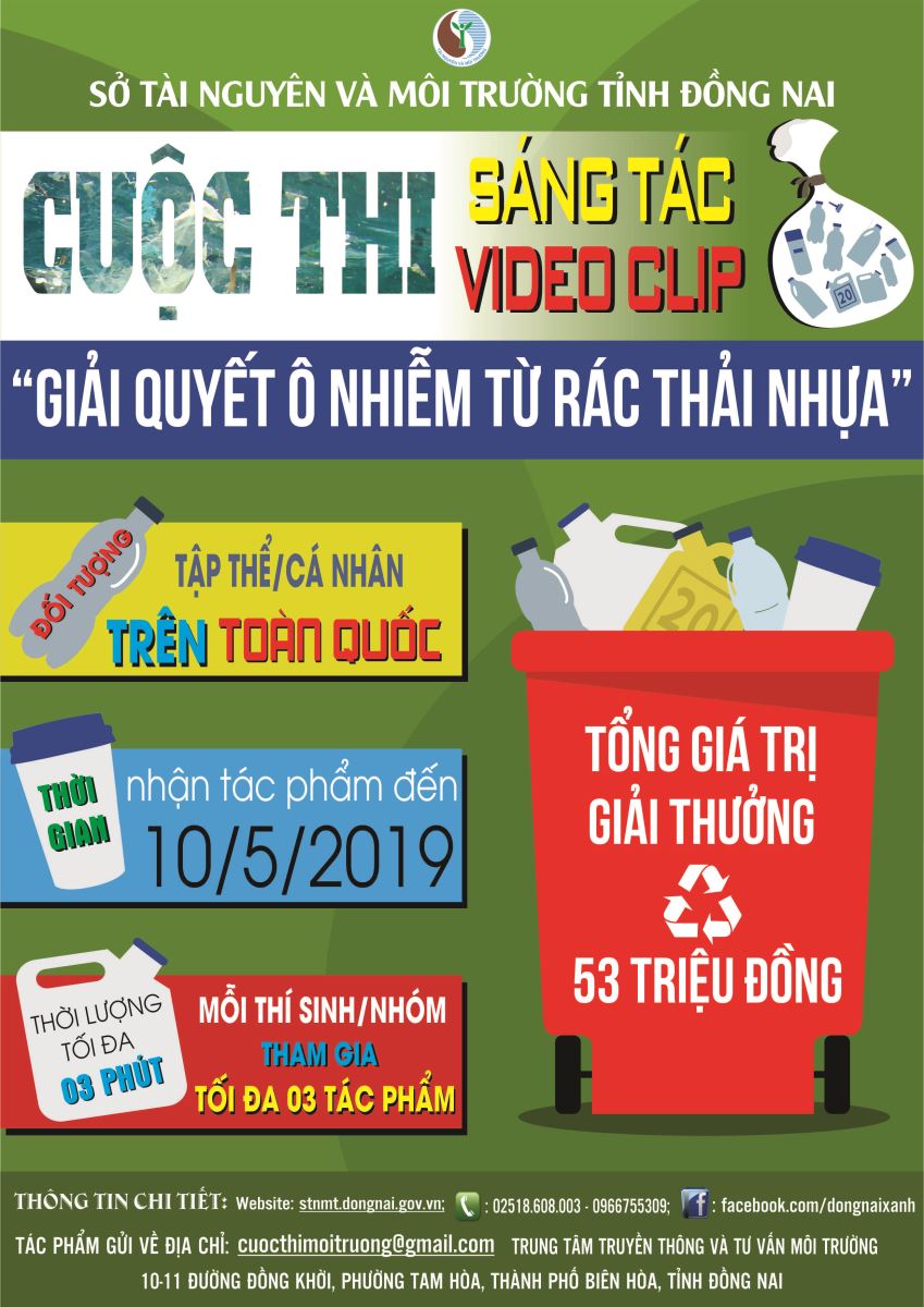 Thể lệ cuộc thi sáng tác video clip "Giải quyết ô nhiễm từ rác thải nhựa"